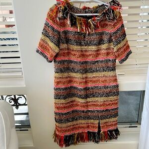 Knee lenght fall multicolor wool dress. Lined. Worn twice. Like new condition.